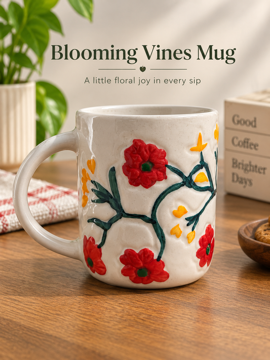 Blooming Vines Ceramic Mug