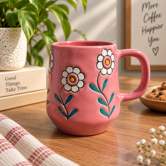 Pink Flower Mug
