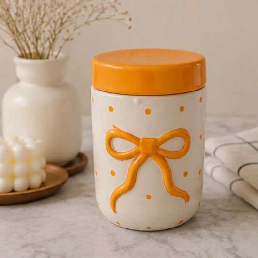 Orange Bow Jar