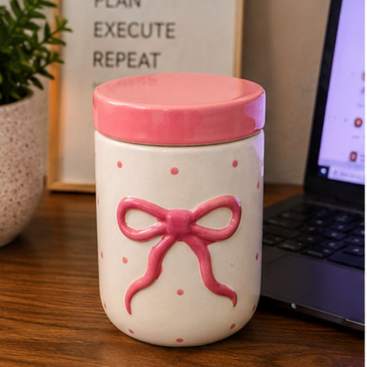 Pink Bow Jar