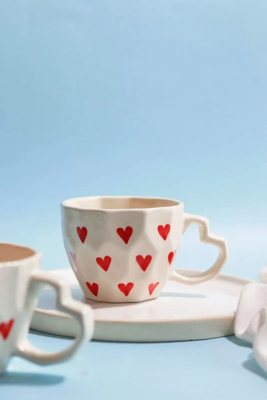 Red Heart Handle Cups