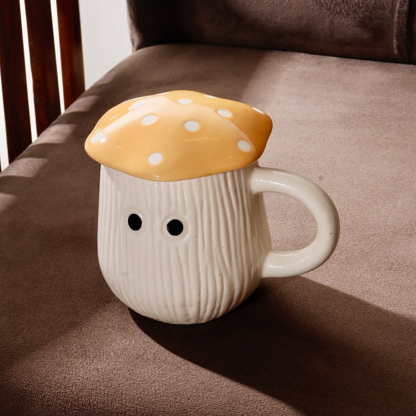 Mushroom Mug with lid (Yellow)