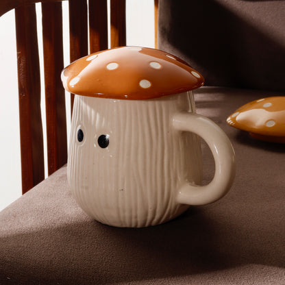 Mushroom Mug with lid (Brown)