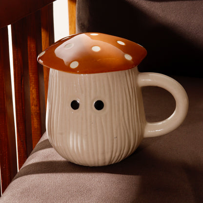 Mushroom Mug with lid (Brown)