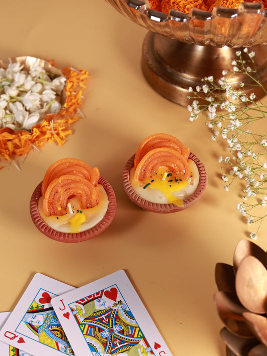 Rabri Jalebi Candle (Set of 2)
