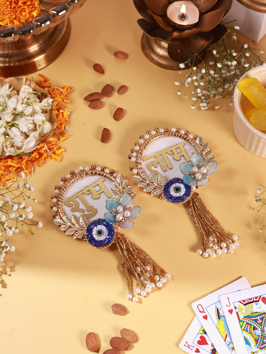 Evil Eye 'SHUBH-LABH' Festive Wall Hanging (set of 2)