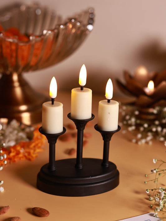 Vintage European 3-Light LED Candle Stand