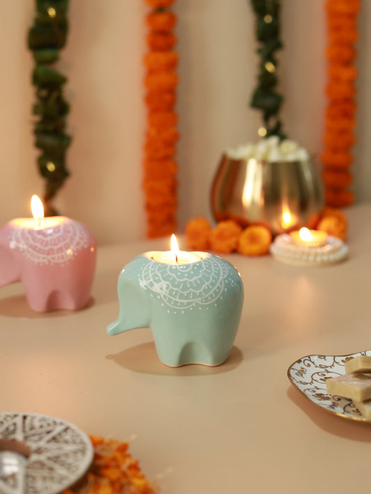 Ele T-Light Candle Holder Sky Blue