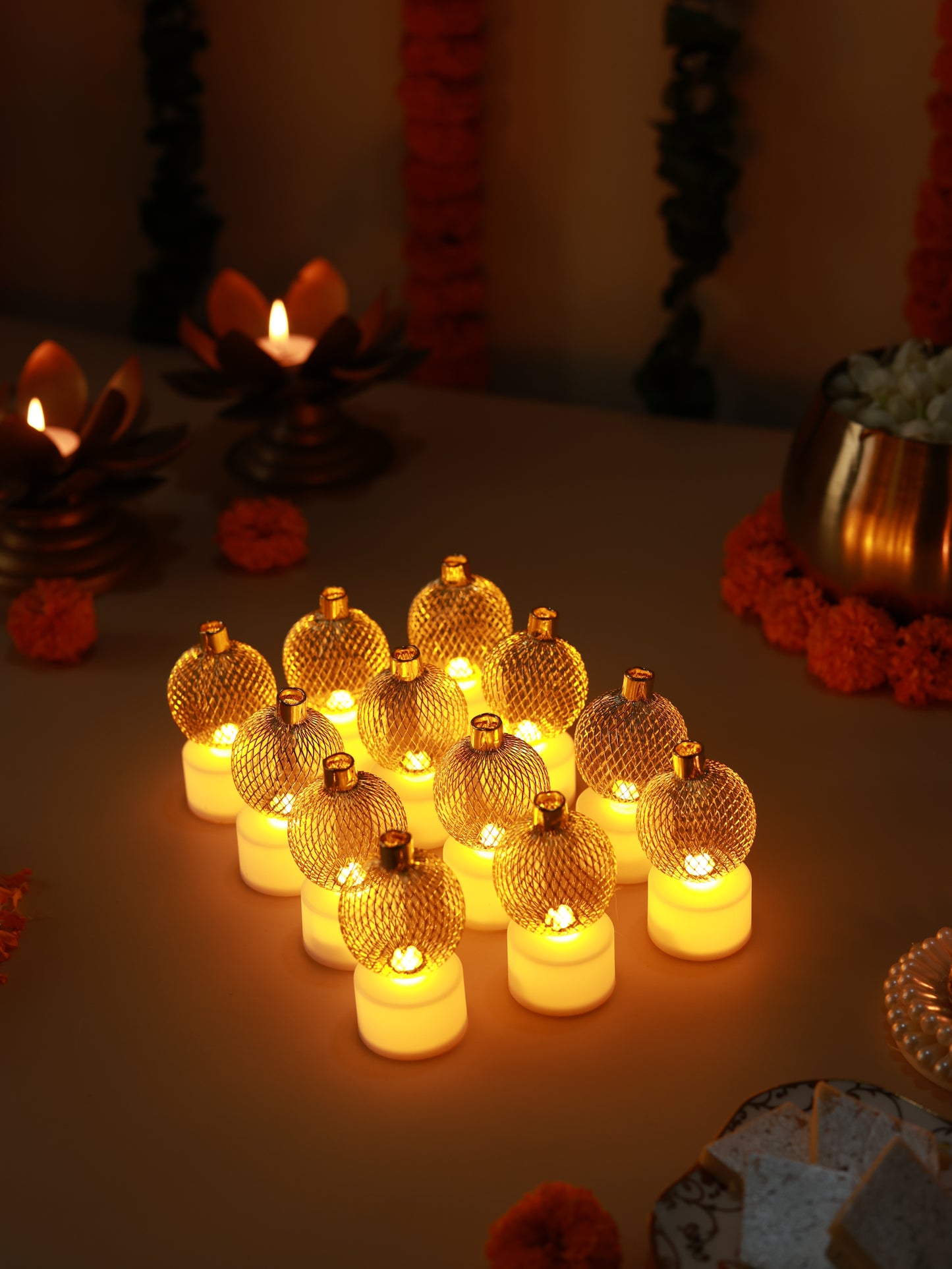 Bulb Shaped Golden Glow Lights