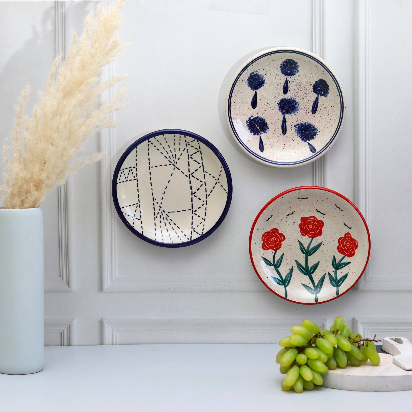 Hand Painted Wall Plates (With hooks)