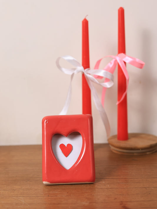 Cute Polaroid Ceramic Photo Frame- Red