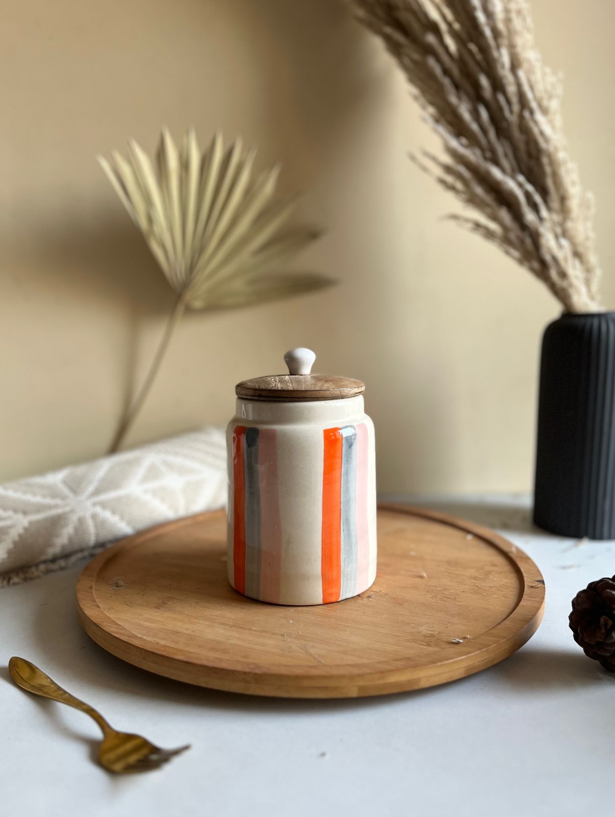 Orange Essence Striped Airtight Jar