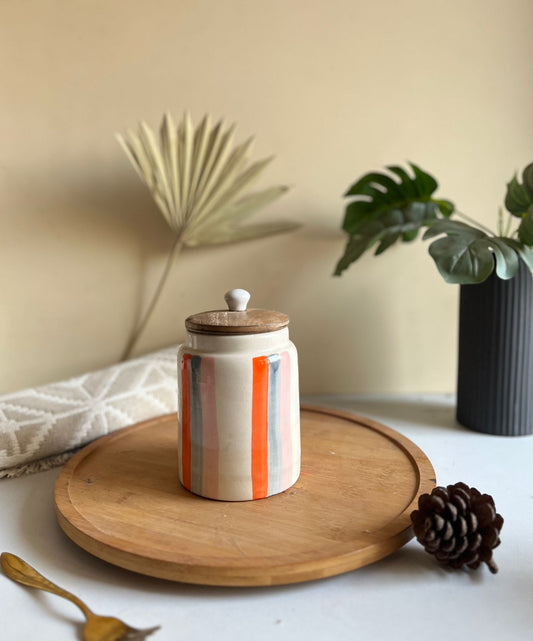 Orange Essence Striped Airtight Jar