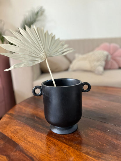 Classic Black Handle Pot Vase