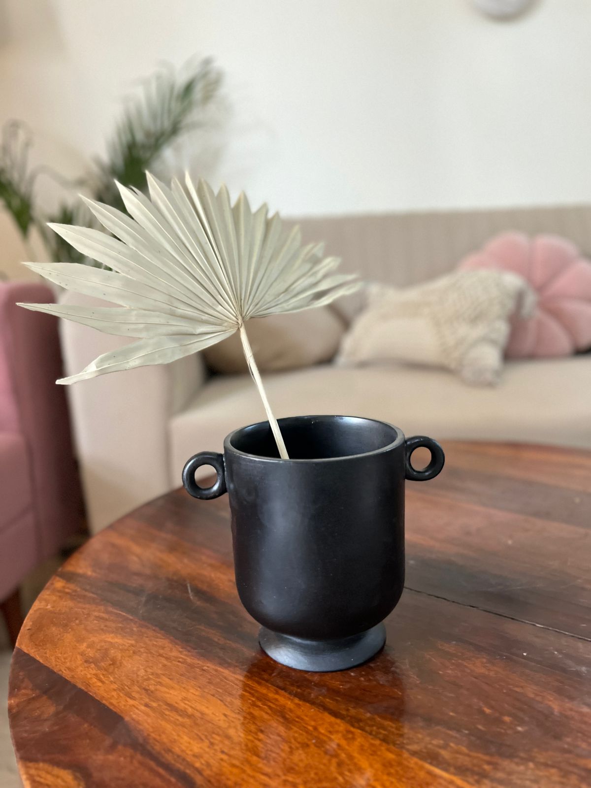 Classic Black Handle Pot Vase