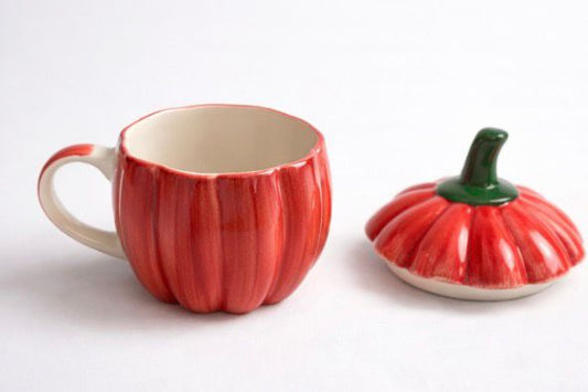 Red Pumpkin Mug with Lid