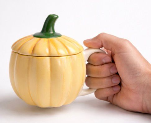 Yellow Pumpkin Mug with Lid