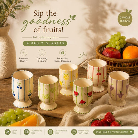 Summer Splash Fruit Glasses (Set of 6) (pre-order)