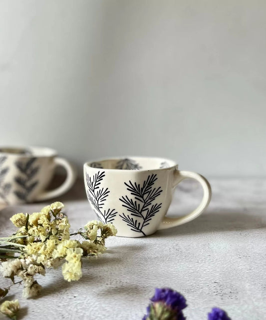Hand Painted Bohemian Cups- Forest