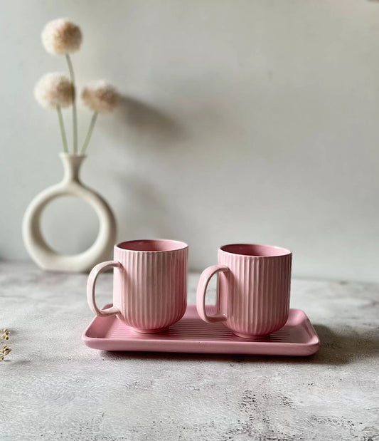 Subtle Mug-Platter Set (pink)